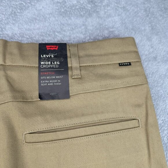 Levi's XX Chino Pants Mens 30x33 Wide Leg Cropped STA-Prest Cholo Pressed Khaki - Picture 8 of 15